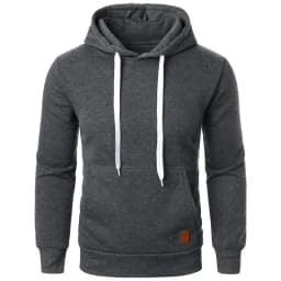 Mens Casual Hooded Collar Drawstring Hoodies Sweatshirts Long Sleeve Shirts Outdoor Streetwear Solid Color Lightweight Pullover