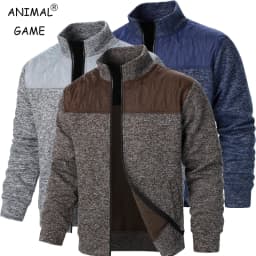 Men's Patchwork Sweatshirts Stand Collar Jacket Slim Fit Cardigan Streetwear Sportswear Casual Zip Up Coat Outdoor Tracksuit Men