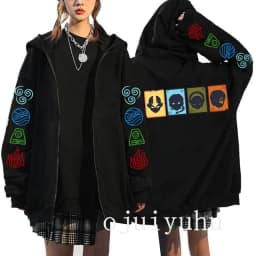 Avatar The Last Airbender Zip Up Hoodies Appa Yip Harajuku Print Zippper Jackets Sweatshirt Fashion Mange Vintage Y2k Streetwear