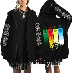 Avatar The Last Airbender Zip Up Hoodies Appa Yip Harajuku Print Zippper Jackets Sweatshirt Fashion Mange Vintage Y2k Streetwear