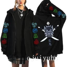 Avatar The Last Airbender Zip Up Hoodies Appa Yip Harajuku Print Zippper Jackets Sweatshirt Fashion Mange Vintage Y2k Streetwear