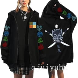 Avatar The Last Airbender Zip Up Hoodies Appa Yip Harajuku Print Zippper Jackets Sweatshirt Fashion Mange Vintage Y2k Streetwear