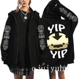 Avatar The Last Airbender Zip Up Hoodies Appa Yip Harajuku Print Zippper Jackets Sweatshirt Fashion Mange Vintage Y2k Streetwear