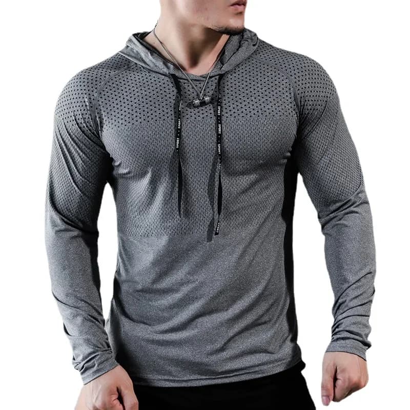 2026 Mens Fitness Tracksuit Running Sport Hoodie Gym Joggers Hooded Workout Athletic Clothing Muscle Training Sweatshirt Tops
