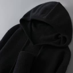 DjzDsm Autumn Winter Men's Sweater 100% Merino Wool Thick Hooded Pullover Soft Knitwear Casual Comfort Wool Clothing Tops