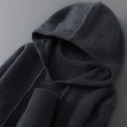 DjzDsm Autumn Winter Men's Sweater 100% Merino Wool Thick Hooded Pullover Soft Knitwear Casual Comfort Wool Clothing Tops