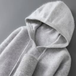 DjzDsm Autumn Winter Men's Sweater 100% Merino Wool Thick Hooded Pullover Soft Knitwear Casual Comfort Wool Clothing Tops