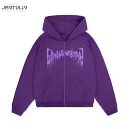 Streetwear Men Ghost wheel Zipper Hoodie Phantasmagoria Graphic Zip Hooded Pullover Sweatshirt Hip Hop Jacket Y2K Clothing Tops