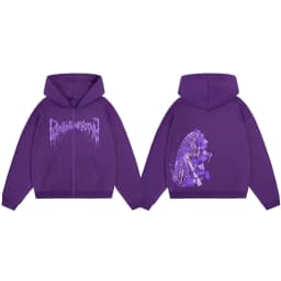 Streetwear Men Ghost wheel Zipper Hoodie Phantasmagoria Graphic Zip Hooded Pullover Sweatshirt Hip Hop Jacket Y2K Clothing Tops