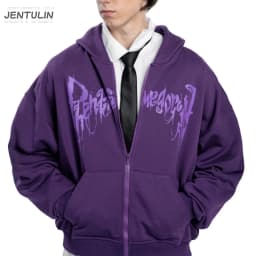 Streetwear Men Ghost wheel Zipper Hoodie Phantasmagoria Graphic Zip Hooded Pullover Sweatshirt Hip Hop Jacket Y2K Clothing Tops