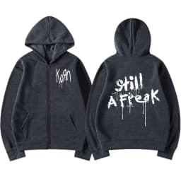 Korn Music Concert Rock Band WORLD TOUR Zipper Hoodie Men Vintage Metal Gothic Oversized Zip Up Sweatshirt Punk Hip Hop Hoodies