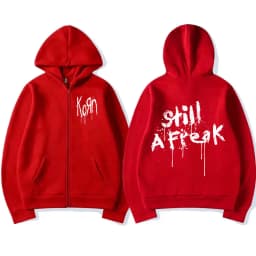 Korn Music Concert Rock Band WORLD TOUR Zipper Hoodie Men Vintage Metal Gothic Oversized Zip Up Sweatshirt Punk Hip Hop Hoodies