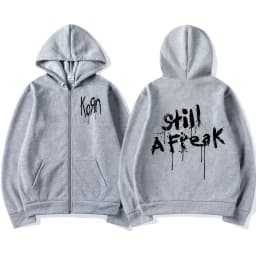 Korn Music Concert Rock Band WORLD TOUR Zipper Hoodie Men Vintage Metal Gothic Oversized Zip Up Sweatshirt Punk Hip Hop Hoodies