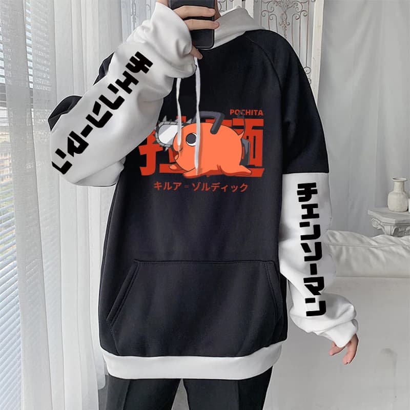 Japan Anime Pochita Chainsaw Man Hoodies Men Women Long Sleeve Pullover Hoody Spring Fleece Comfortable Hooded Sweatshirts