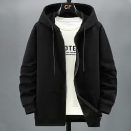 Big Size Hoodie Men Hood Long Sleeve Sweatshirt Male Zip-up Loose Cotton Fleece-lined Casual Top Zipper Large Fat Plus 10XL 12XL