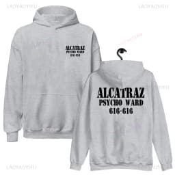 Alcatraz Psycho Ward 616 616 Halloween Graphic Hoodie A Clockwork Orange Woman Man Full-length Novel Pullover Camisetas