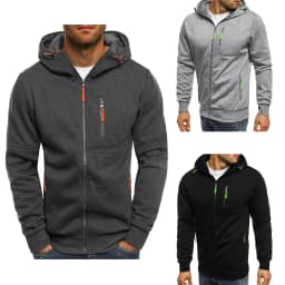 Men Sweatshirts Casual Autumn Male Zip Up Long Sleeve Hoodie Cardigan Coats BSD-ZW67