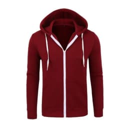 Men Hoodie Sweatshirts Autumn Winter Long Sleeve Front Pocket Zip Up Solid Hoody Coats BSD-ZW08