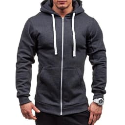 Men Hoodie Sweatshirts Autumn Winter Long Sleeve Front Pocket Zip Up Solid Hoody Coats BSD-ZW08