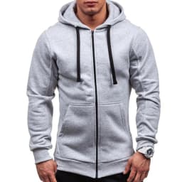 Men Hoodie Sweatshirts Autumn Winter Long Sleeve Front Pocket Zip Up Solid Hoody Coats BSD-ZW08