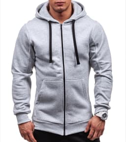 Men Hoodie Sweatshirts Autumn Winter Long Sleeve Front Pocket Zip Up Solid Hoody Coats BSD-ZW08