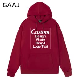 GAAJ Custom Hoodie Sweatshirt 260gsm Lightweight Soft 21 Colors Personalized Print Brand Logo Text Photo Men Women Unisex