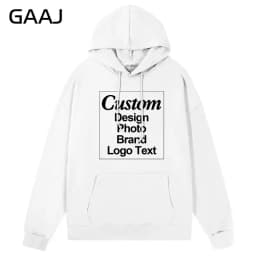 GAAJ Custom Hoodie Sweatshirt 260gsm Lightweight Soft 21 Colors Personalized Print Brand Logo Text Photo Men Women Unisex