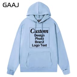 GAAJ Custom Hoodie Sweatshirt 260gsm Lightweight Soft 21 Colors Personalized Print Brand Logo Text Photo Men Women Unisex