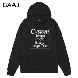 GAAJ Custom Hoodie Sweatshirt 260gsm Lightweight Soft 21 Colors Personalized Print Brand Logo Text Photo Men Women Unisex