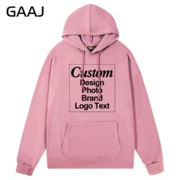 GAAJ Custom Hoodie Sweatshirt 260gsm Lightweight Soft 21 Colors Personalized Print Brand Logo Text Photo Men Women Unisex