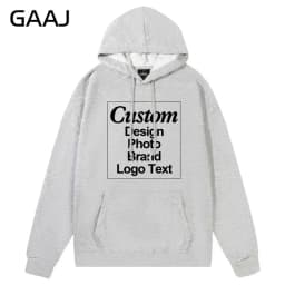 GAAJ Custom Hoodie Sweatshirt 260gsm Lightweight Soft 21 Colors Personalized Print Brand Logo Text Photo Men Women Unisex