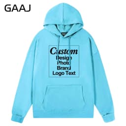 GAAJ Custom Hoodie Sweatshirt 260gsm Lightweight Soft 21 Colors Personalized Print Brand Logo Text Photo Men Women Unisex