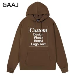 GAAJ Custom Hoodie Sweatshirt 260gsm Lightweight Soft 21 Colors Personalized Print Brand Logo Text Photo Men Women Unisex