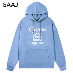 GAAJ Custom Hoodie Sweatshirt 260gsm Lightweight Soft 21 Colors Personalized Print Brand Logo Text Photo Men Women Unisex