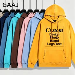 GAAJ Custom Hoodie Sweatshirt 260gsm Lightweight Soft 21 Colors Personalized Print Brand Logo Text Photo Men Women Unisex