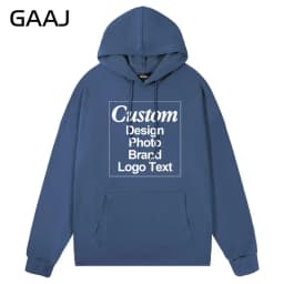 GAAJ Custom Hoodie Sweatshirt 260gsm Lightweight Soft 21 Colors Personalized Print Brand Logo Text Photo Men Women Unisex
