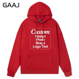 GAAJ Custom Hoodie Sweatshirt 260gsm Lightweight Soft 21 Colors Personalized Print Brand Logo Text Photo Men Women Unisex