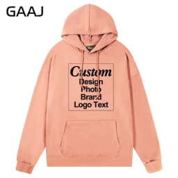 GAAJ Custom Hoodie Sweatshirt 260gsm Lightweight Soft 21 Colors Personalized Print Brand Logo Text Photo Men Women Unisex