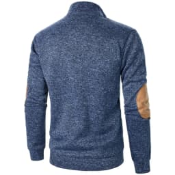 Men's Autumn Sweatshirt Patchwork Contrast Color Hoodies Stand Collar Men Botton Down Vintage Pullovers