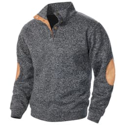Men's Autumn Sweatshirt Patchwork Contrast Color Hoodies Stand Collar Men Botton Down Vintage Pullovers