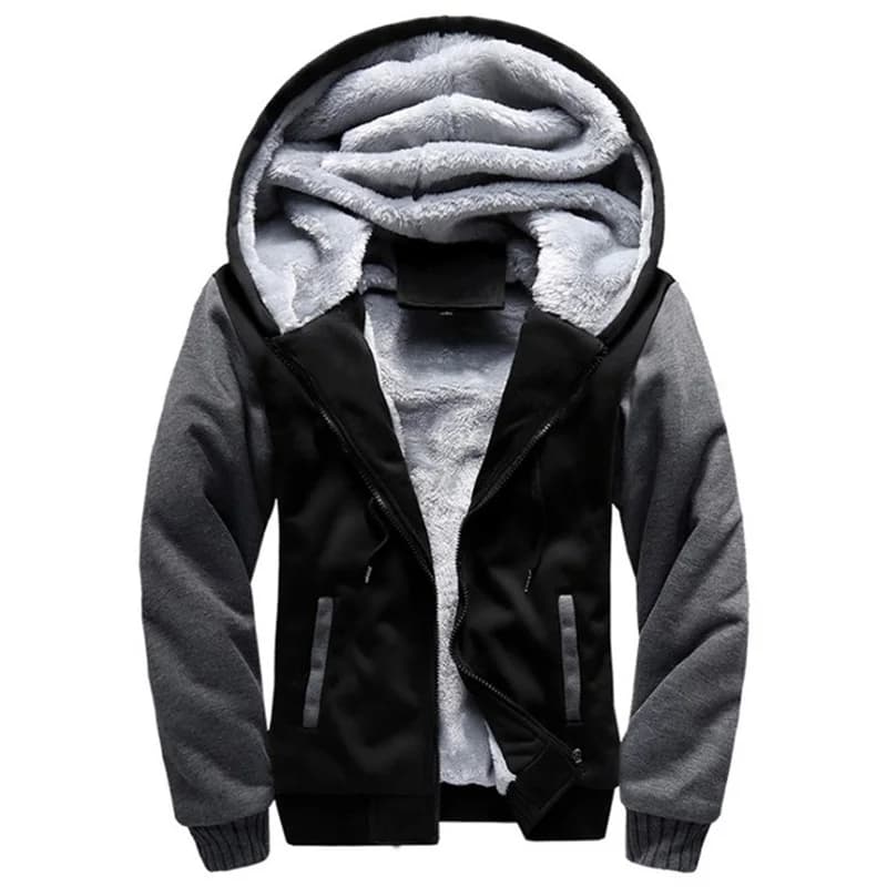 2026 New Men Hoodies Winter Thick Warm Fleece Zipper Men Hoodies Coat Sportwear Male Streetwear Hoodies Sweatshirts Men 4XL 5XL
