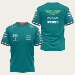 Aston Martin Alonso No. 14 Racing Suit, Quick Drying Short Sleeved, Breathable, Fashionable, Personalized Street Fashion Top