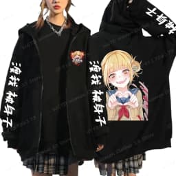 Hot Anime Himiko Toga Anime Print Zipper Hoodies For Women/Men Fashion Streetwear Hooded Pullovers Long Sleeve Zip Sweatshirts
