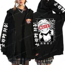 Hot Anime Himiko Toga Anime Print Zipper Hoodies For Women/Men Fashion Streetwear Hooded Pullovers Long Sleeve Zip Sweatshirts