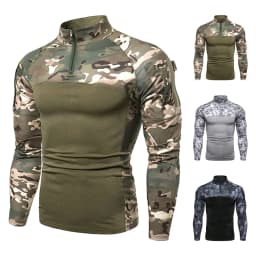 Men's Tactical Sweatshirt Outdoor Hoodies Men Spring Fall Long Sleeve Pullovers Lightweight Stand Collar Slim Fit Sweatshirts