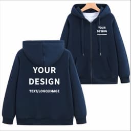100% Cotton Hoodie Custom Logo Casual Zipper Hoodie Printing Company Design Quality Thin Sweatshirt Embroidery Personality Brand