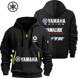 Yamaha YamaLube Logo Motorcycle Racing Team Men Half Zipper Hoodie Spring Male Sweatshirt Fashion Sports Men's Pullover Clothes