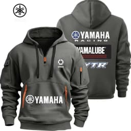Yamaha YamaLube Logo Motorcycle Racing Team Men Half Zipper Hoodie Spring Male Sweatshirt Fashion Sports Men's Pullover Clothes