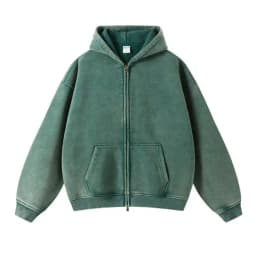 Spring Autumn New Fahsion Men's Casual Trendy Loose Solid Color Waxed Hooded Hoodies American Zipper Washed Vintage Coat Male