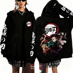 New Year Hot Selling Men's Devil Killer Anime Zipper Hoodie Men's and Women's Sportswear Street Wear Autumn and Winter Fashion